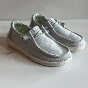 Hey Dude Women's Wendy Stretch Pearl River Gray Slip-On Loafers 10